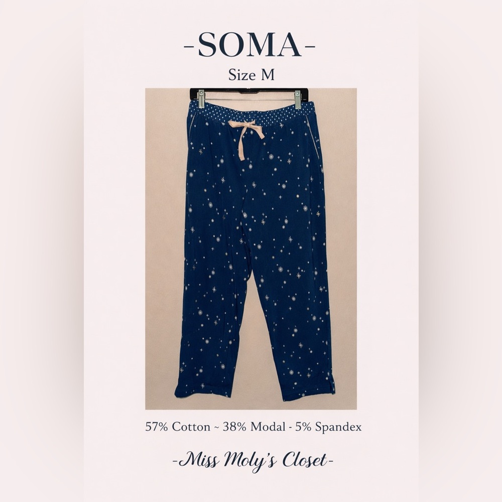 Soma Blue Starry Pajama Pants- Size Medium